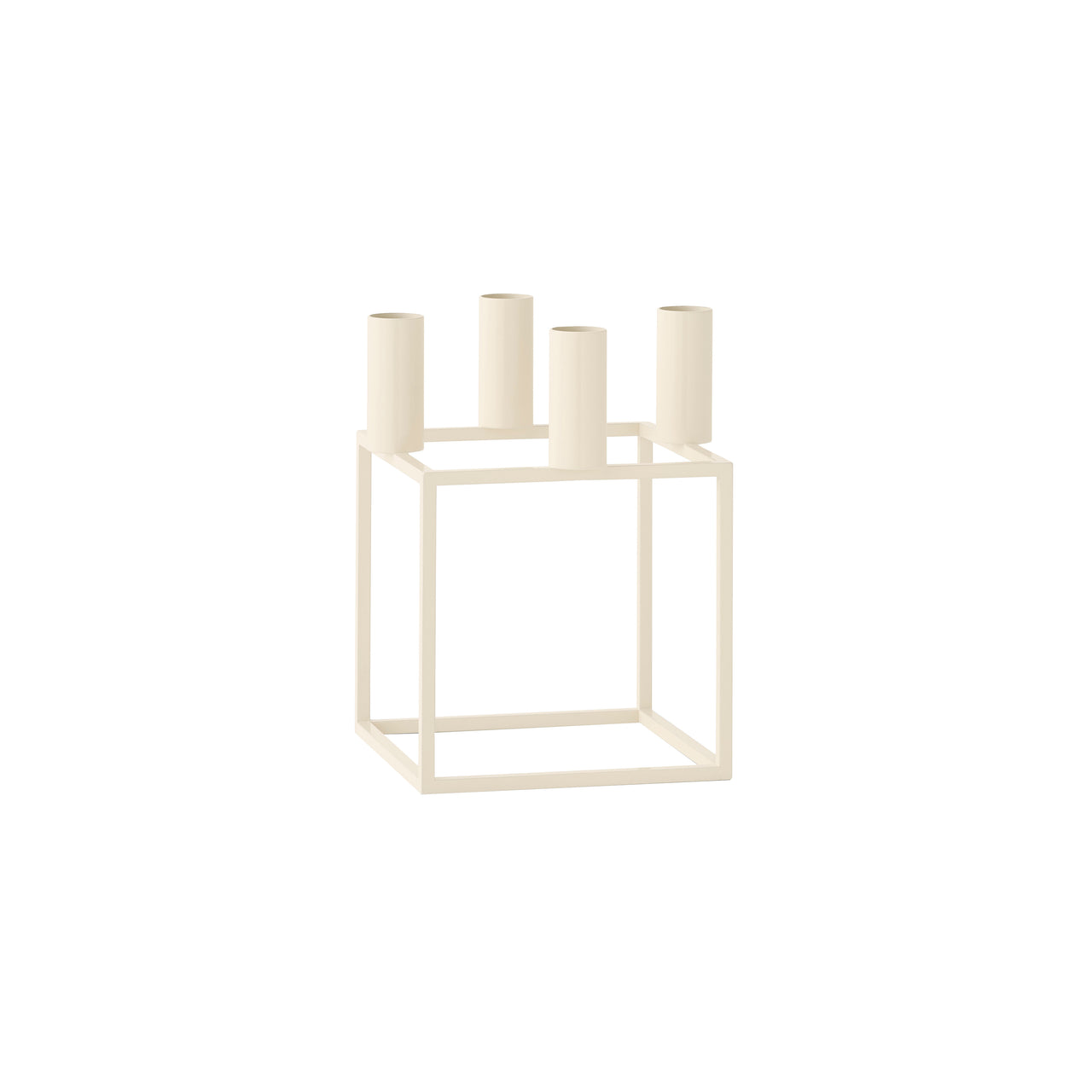 Kubus Candleholders: Ivory + 4 + Without Base