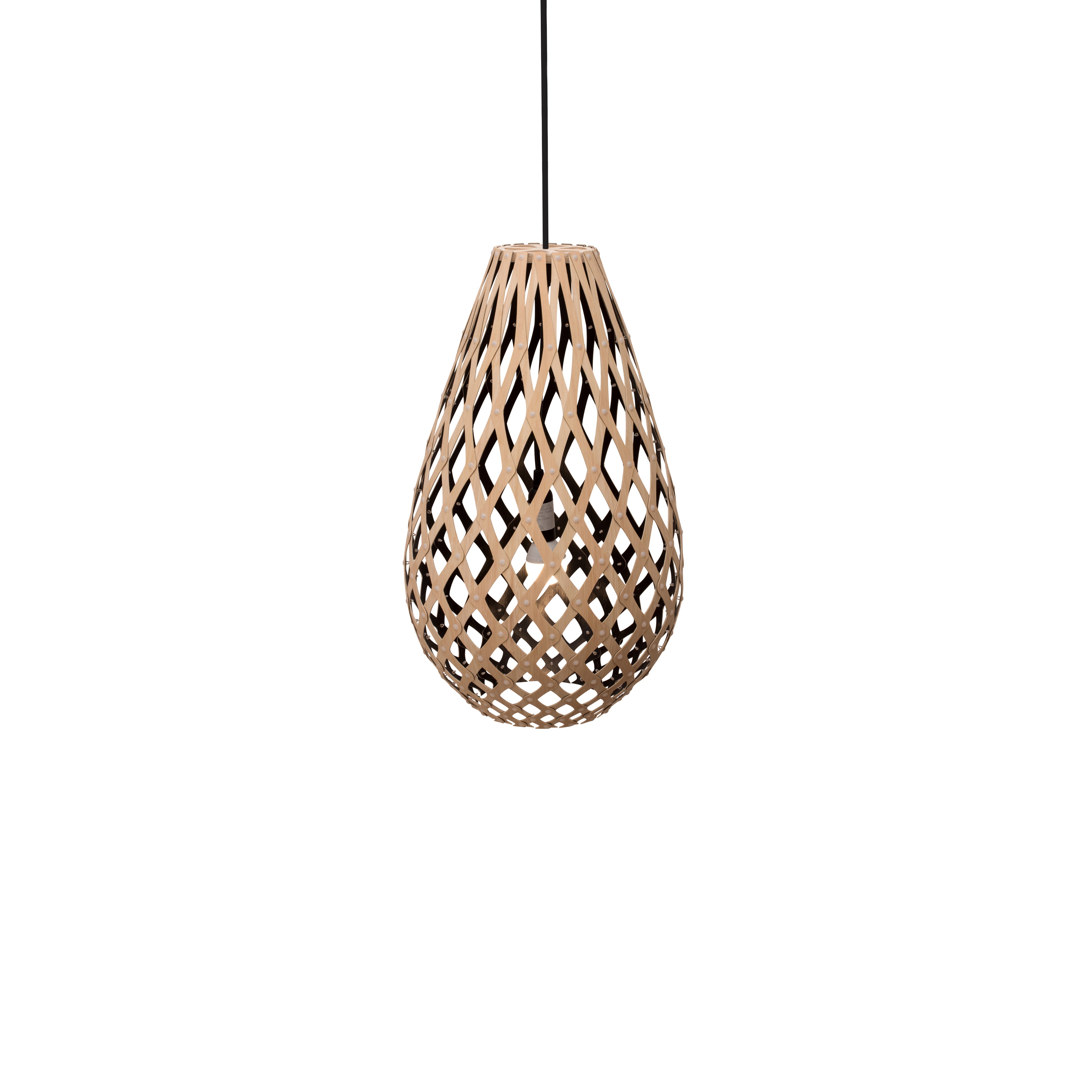 Kōura Pendant Light: Small + Bamboo + Black