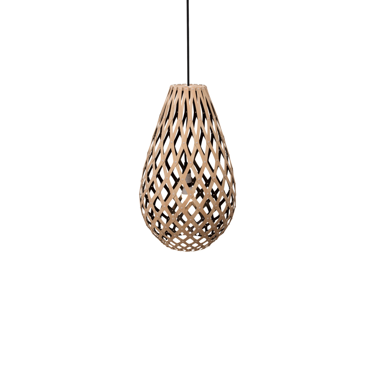 Kōura Pendant Light: Small + Bamboo + Black