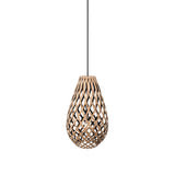 Kōura Pendant Light: Extra Small + Bamboo + Black + Black