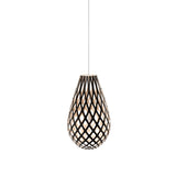 Kōura Pendant Light: Extra Small + Black + Bamboo + White