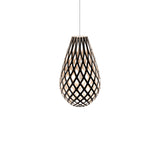 Kōura Pendant Light: Small + Black + Bamboo