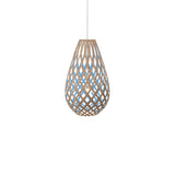 Kōura Pendant Light: Small + Bamboo + Blue