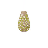 Kōura Pendant Light: Small + Bamboo + Lime