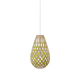 Kōura Pendant Light: Extra Small + Bamboo + Lime + White