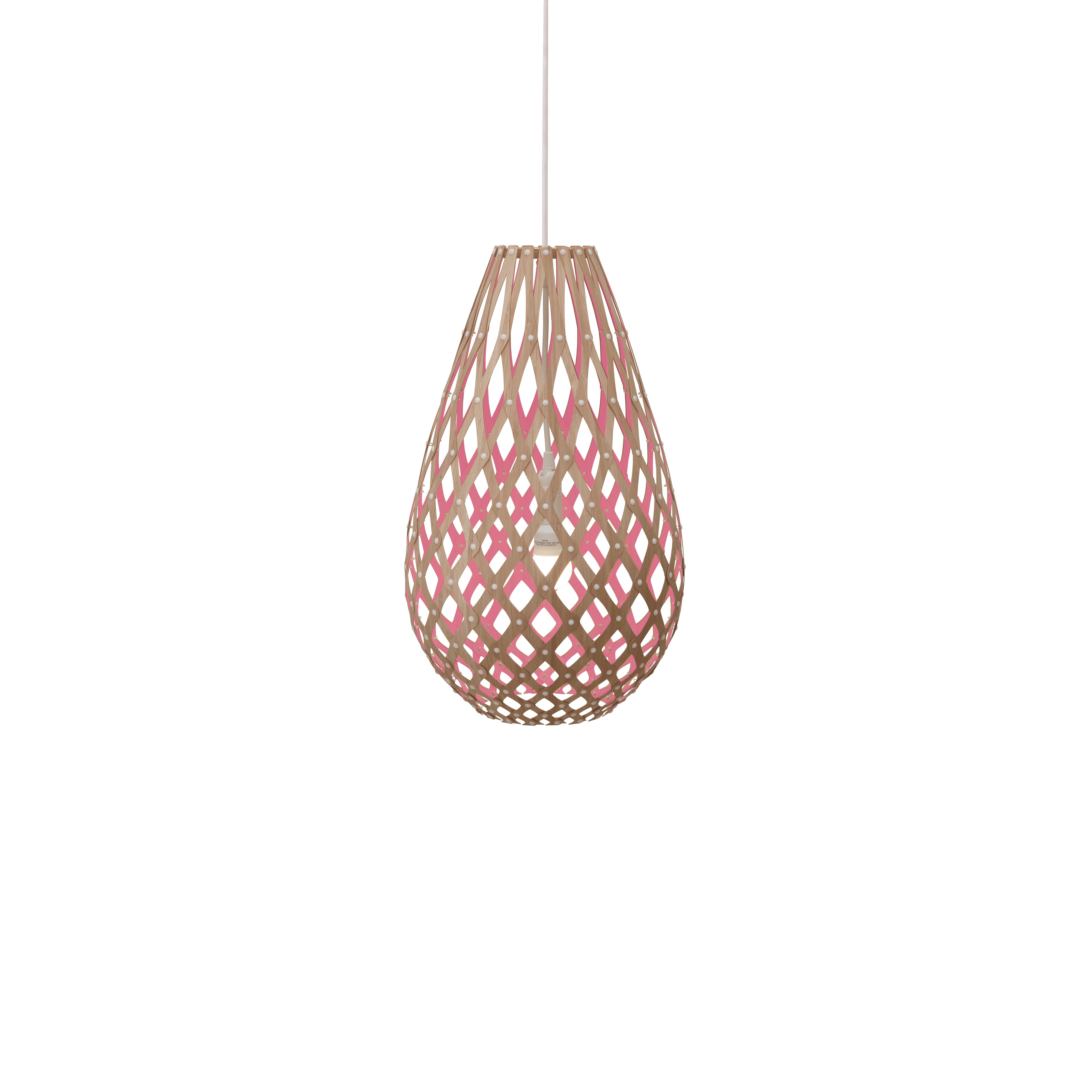 Kōura Pendant Light: Small + Bamboo + Pink