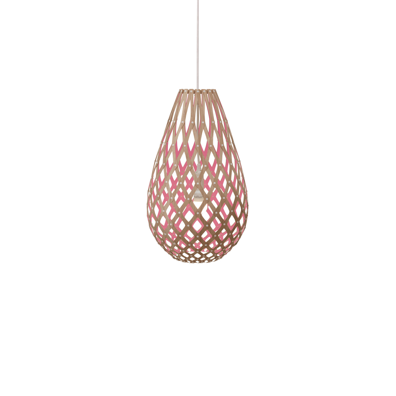 Kōura Pendant Light: Small + Bamboo + Pink