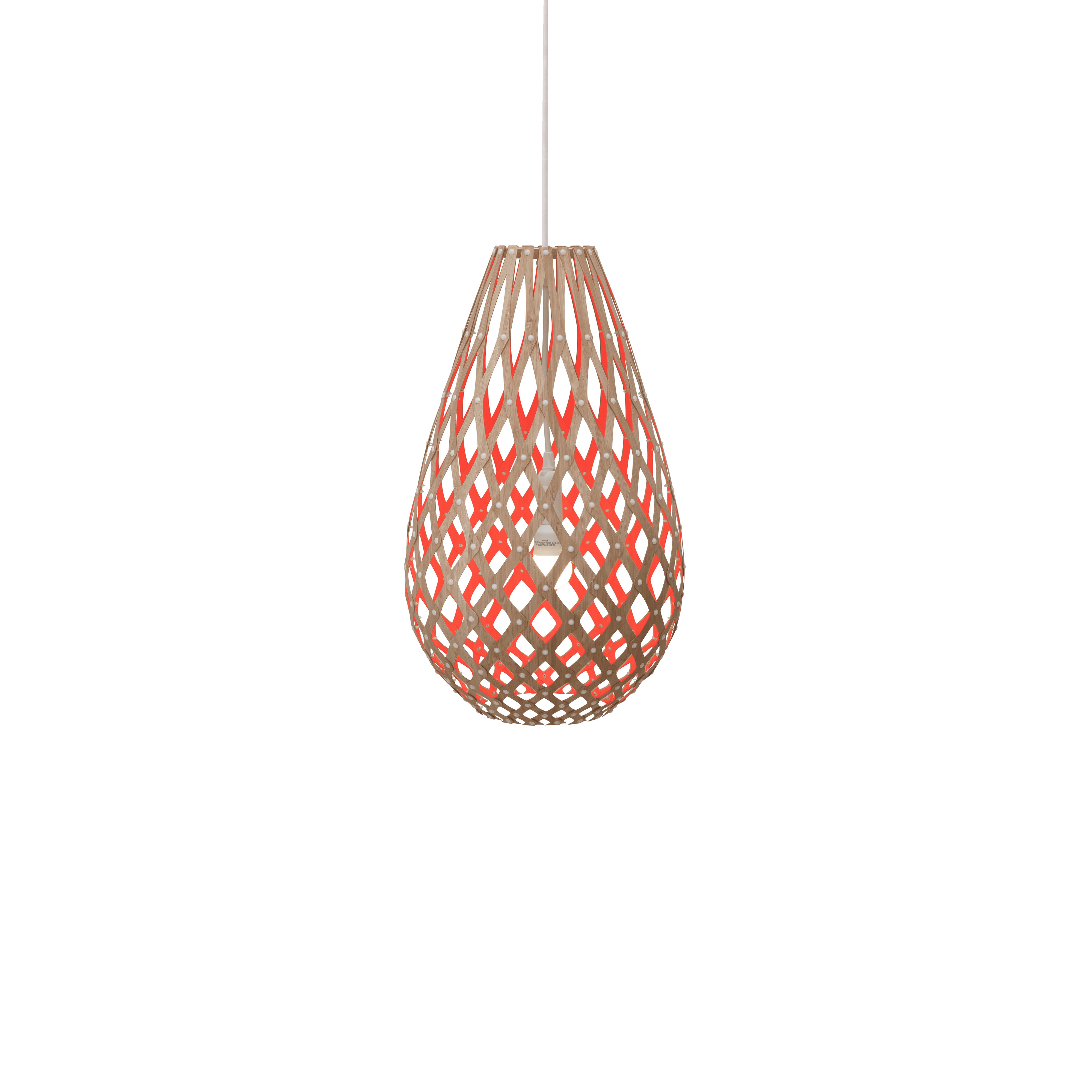 Kōura Pendant Light: Small + Bamboo + Red