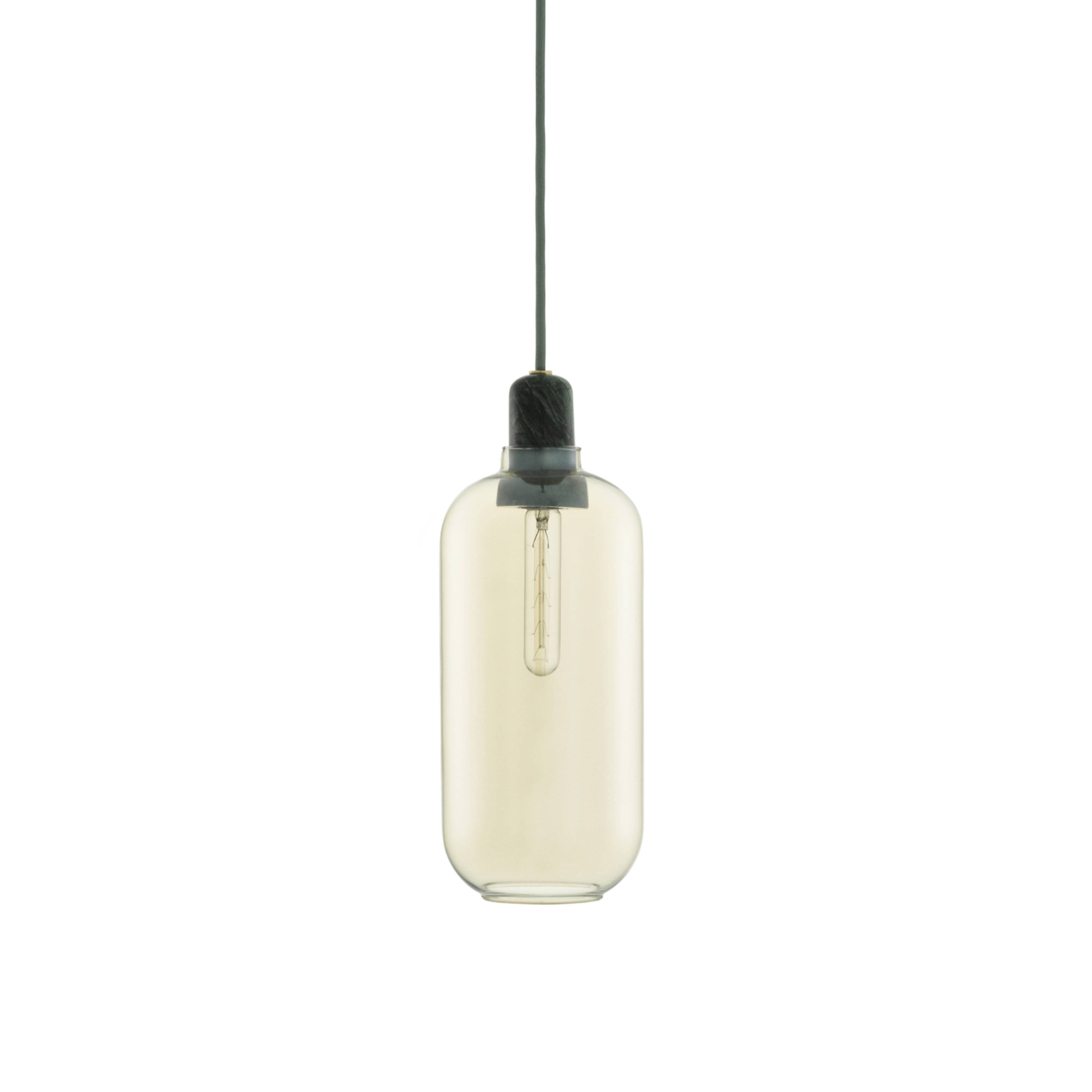 Amp Pendant Lamp: Large + Gold + Green