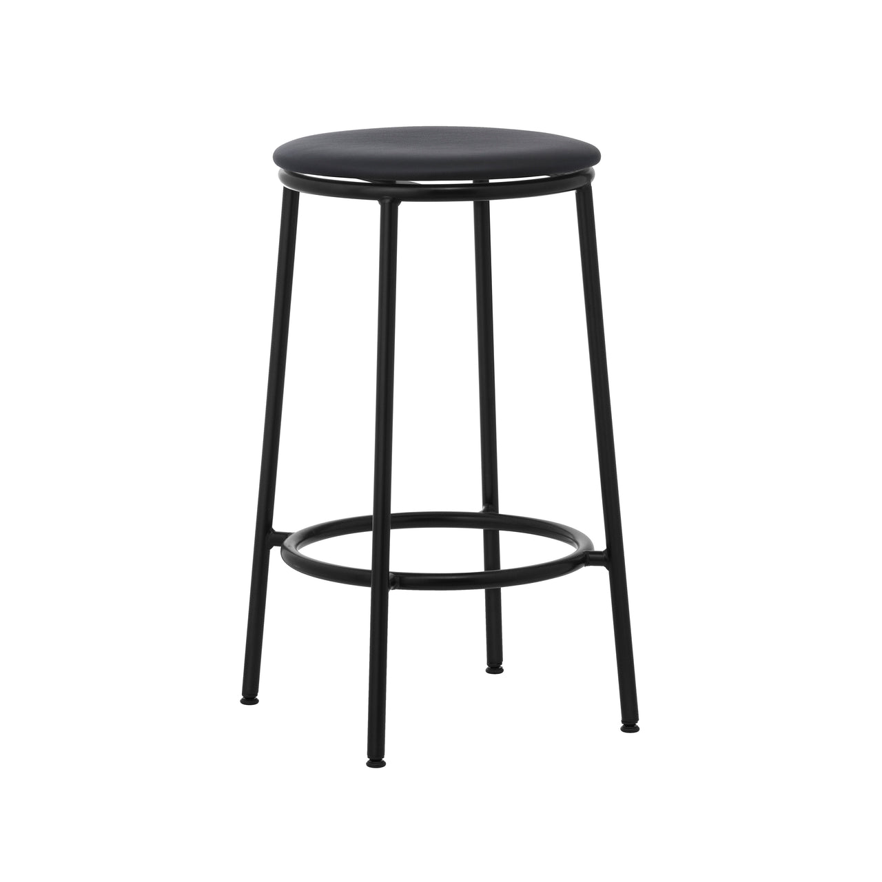 Circa Bar + Counter Stool: Upholstered + Counter + Ultra Leather Black