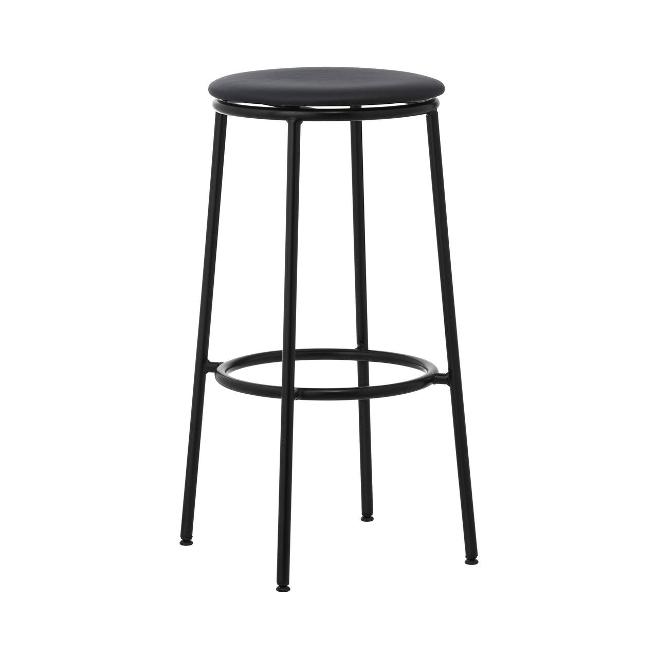 Circa Bar + Counter Stool: Upholstered + Bar + Ultra Leather Black