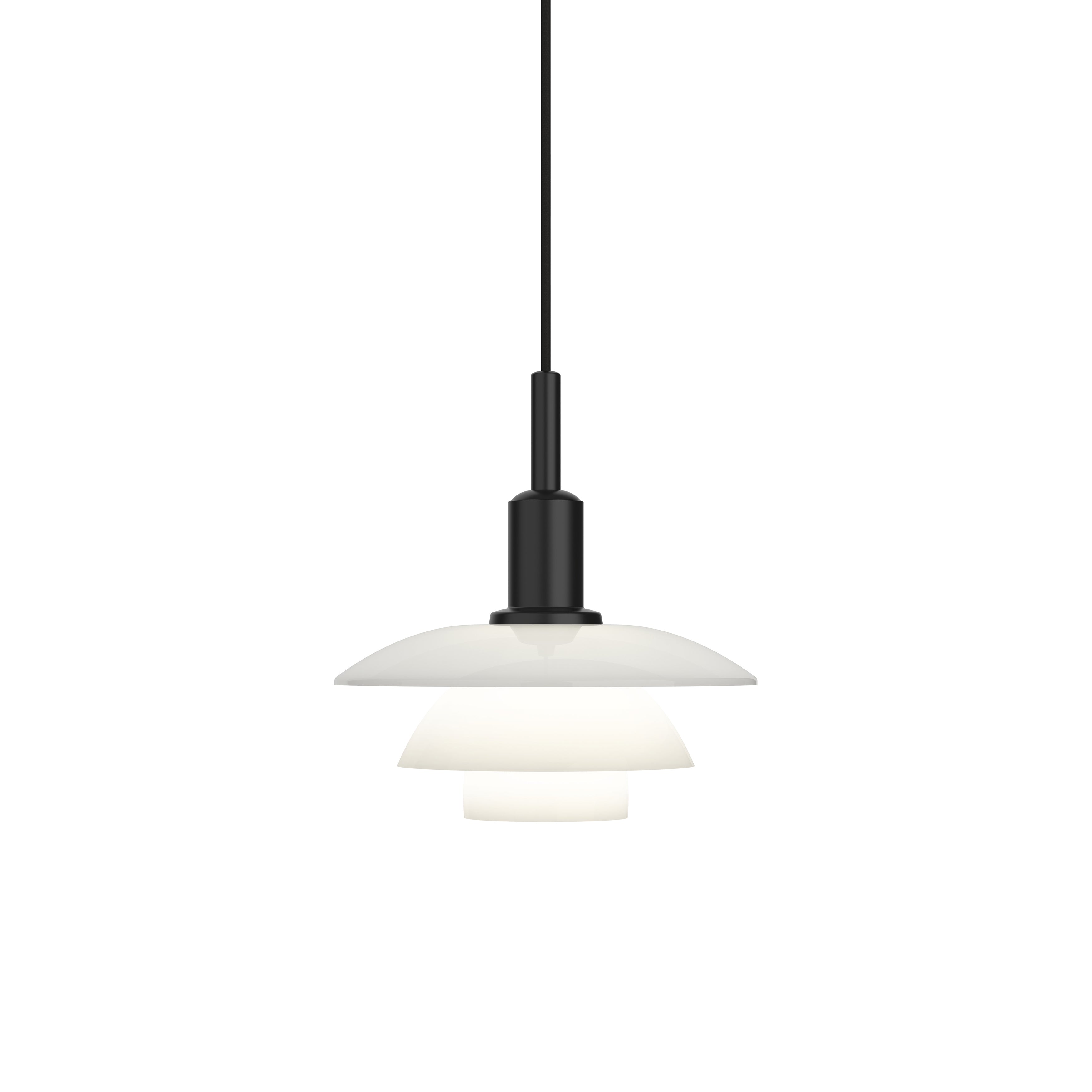 PH 3/3 Pendant: White + Opal Glass + Black