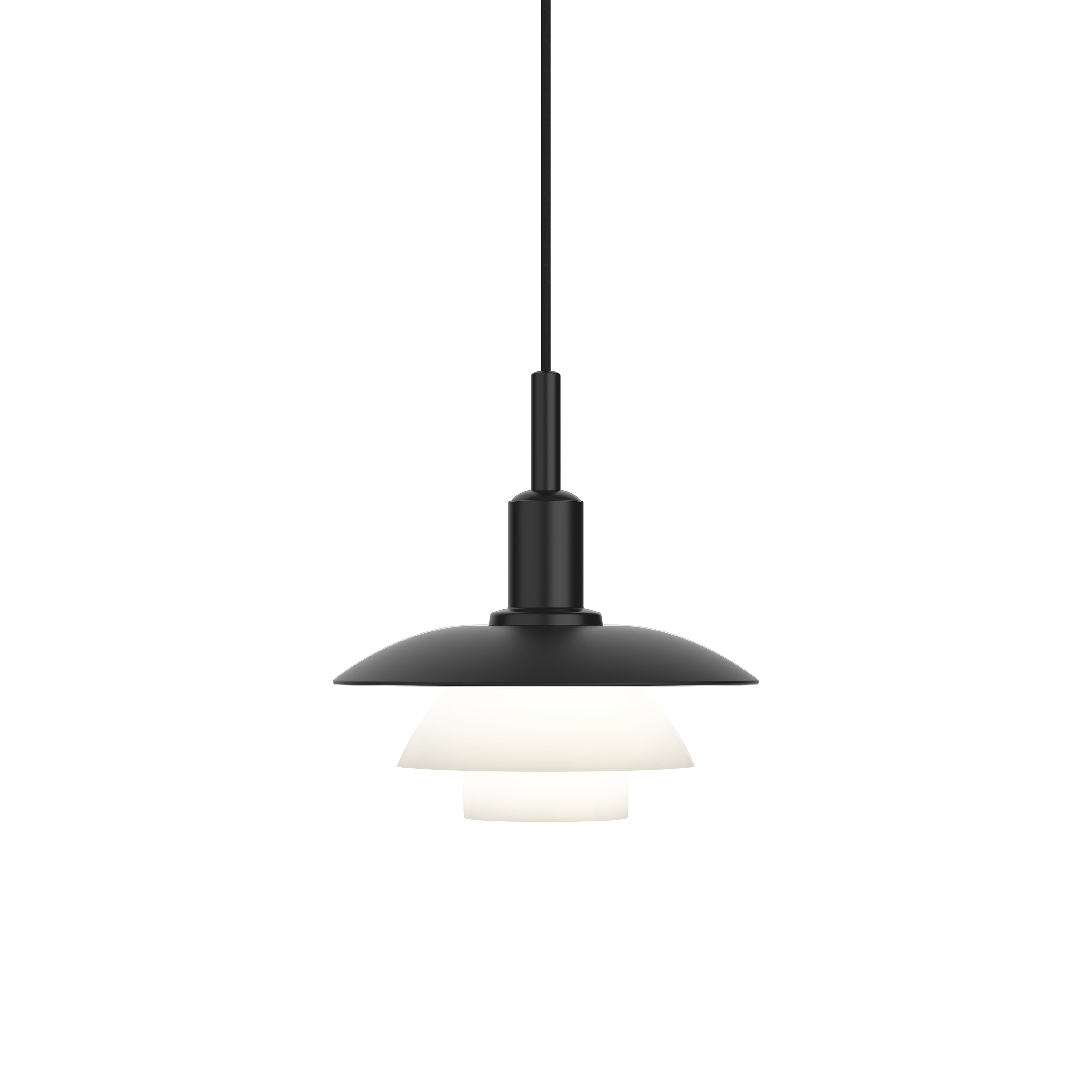 PH 3/3 Pendant: Opal Glass + Black