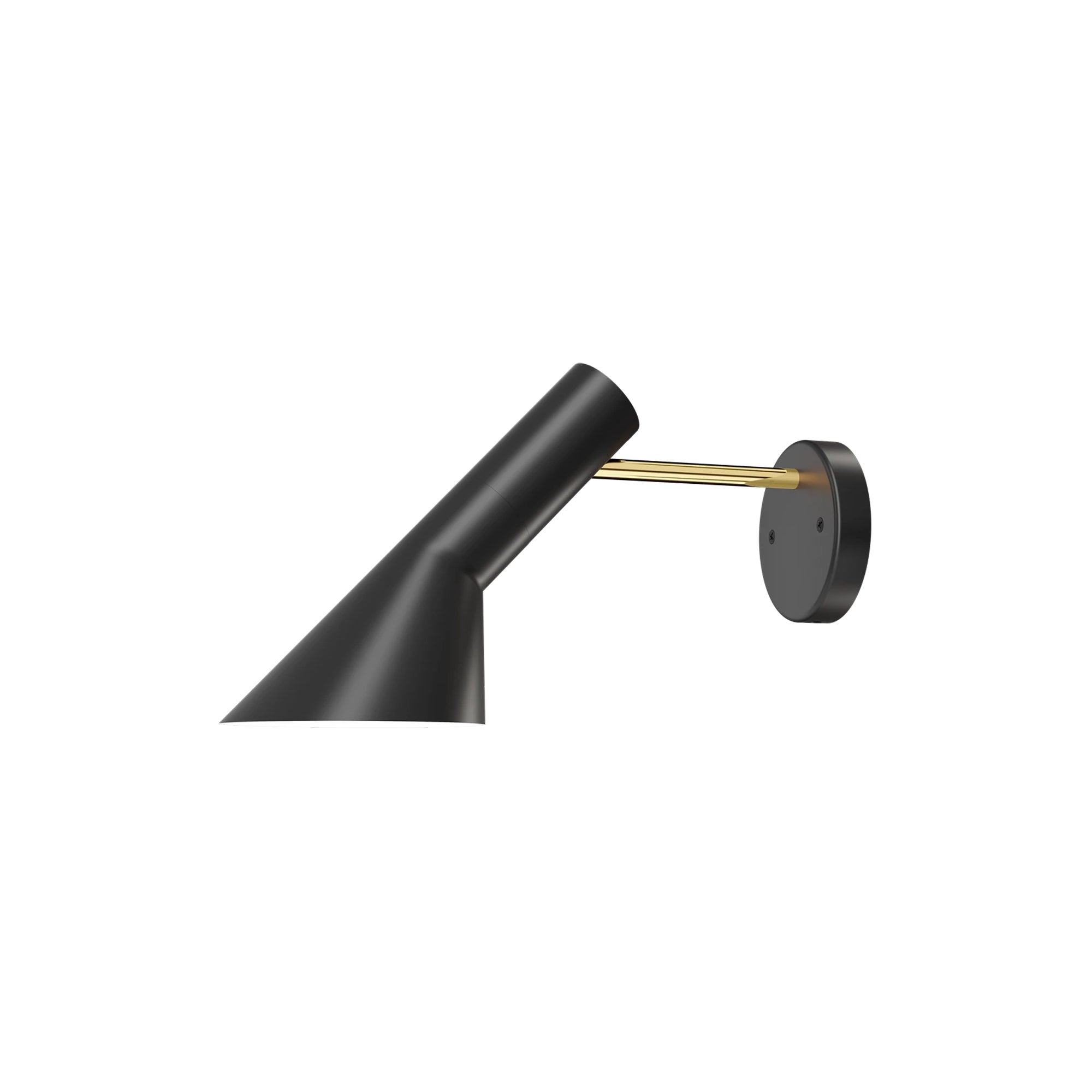 AJ Wall Lamp: Black + Brass + Without Switch
