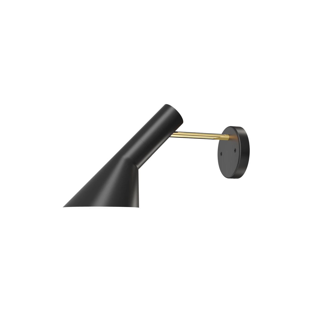 AJ Wall Lamp: Black + Brass + Without Switch