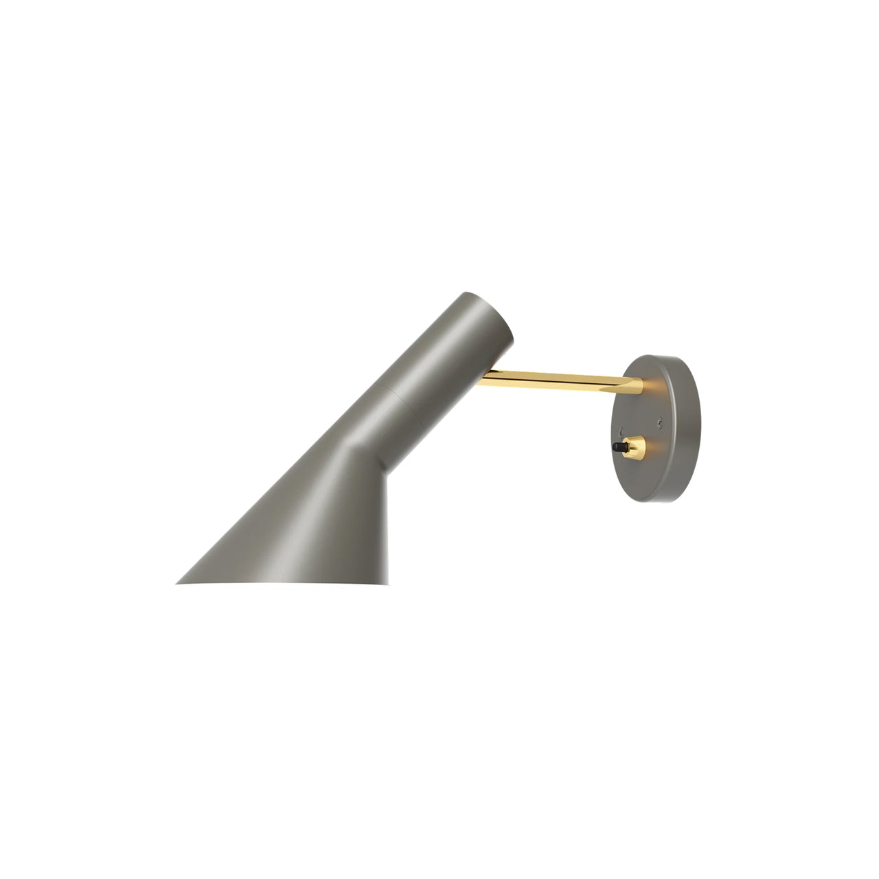 AJ Wall Lamp: Warm Grey + Brass + Black Switch