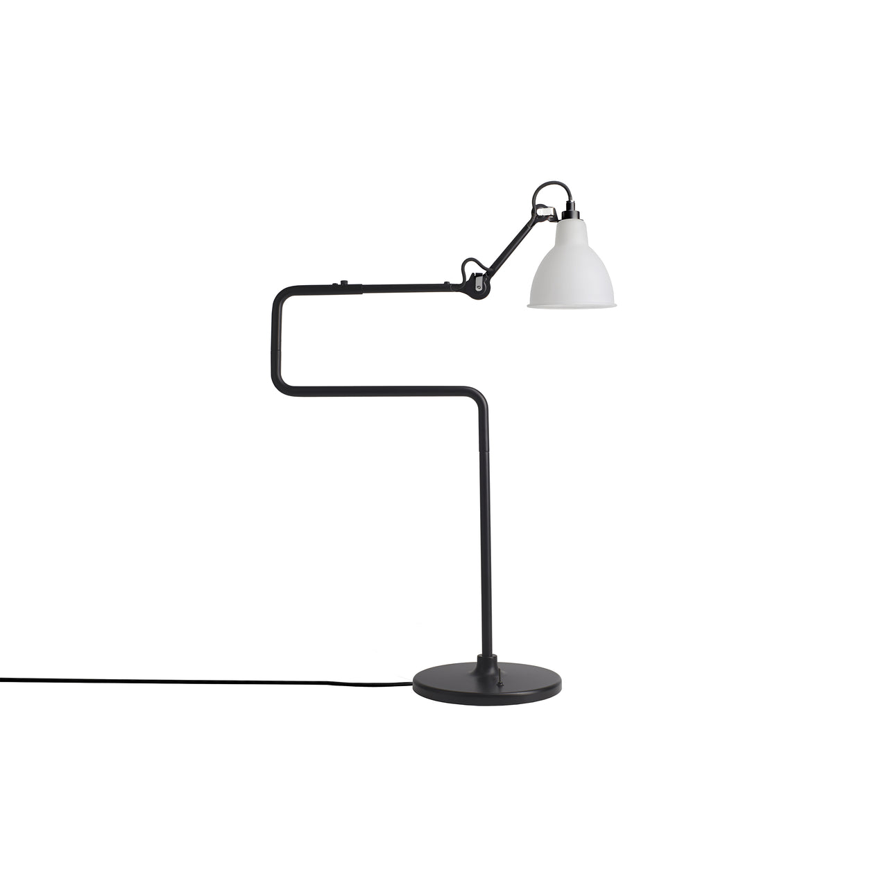 Lampe Gras N° 317 Table Lamp: Frosted Glass + Round