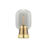 Amp Table Lamp: Smoke + Brass + Black