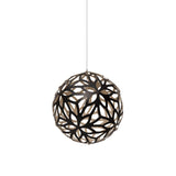 Floral Pendant Light: Small + Black + Bamboo + White