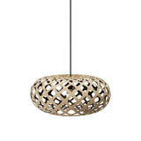 Kina Pendant Light: Small + Bamboo + Black + Black