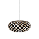 Kina Pendant Light: Small + Black + Bamboo + White