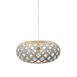 Kina Pendant Light: Small + Bamboo + Blue + White