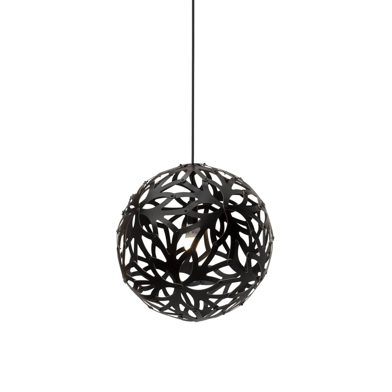 Floral Pendant Light: Small + Black + Black