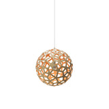 Coral Pendant Light: Small + Bamboo + Orange + White