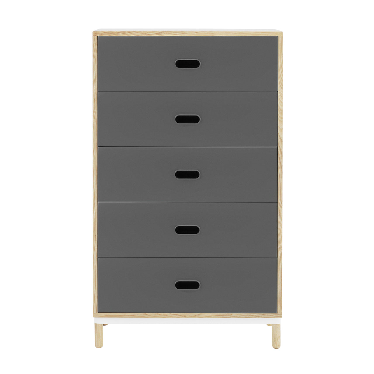 Kabino Dresser: 5 Drawers + Grey