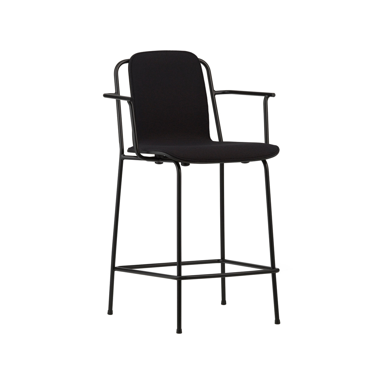 Studio Bar + Counter Armchair: Front Upholstered + Counter + Black