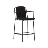 Studio Bar + Counter Armchair: Front Upholstered + Counter + Black