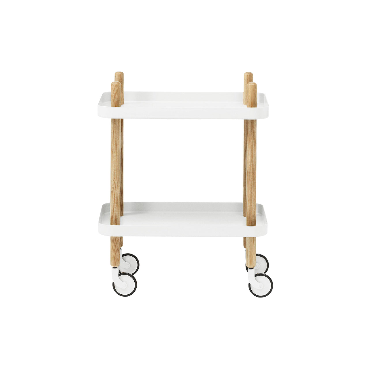 Block Table Cart: White + Ash