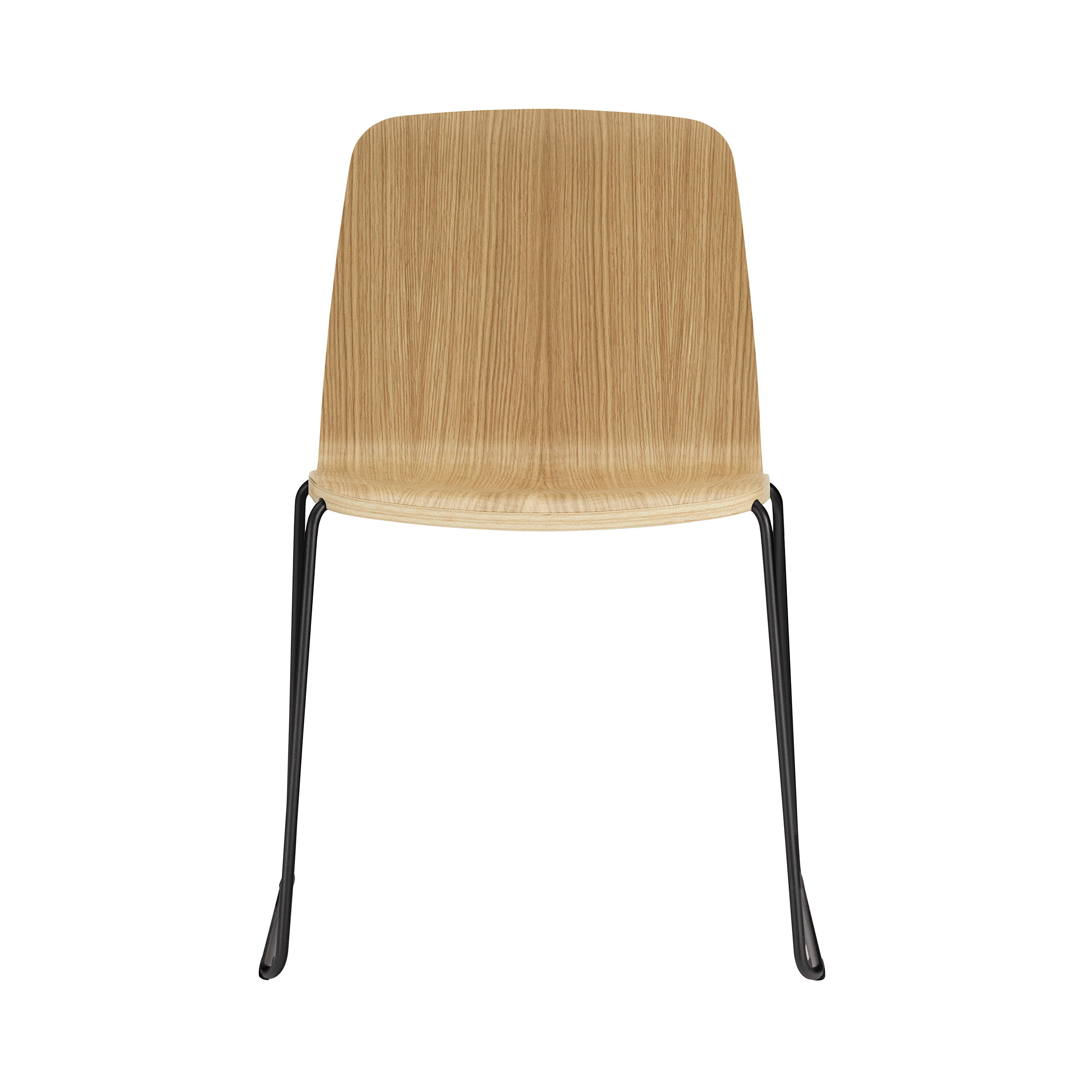 Just Chair: Metal Base + Oak + Black