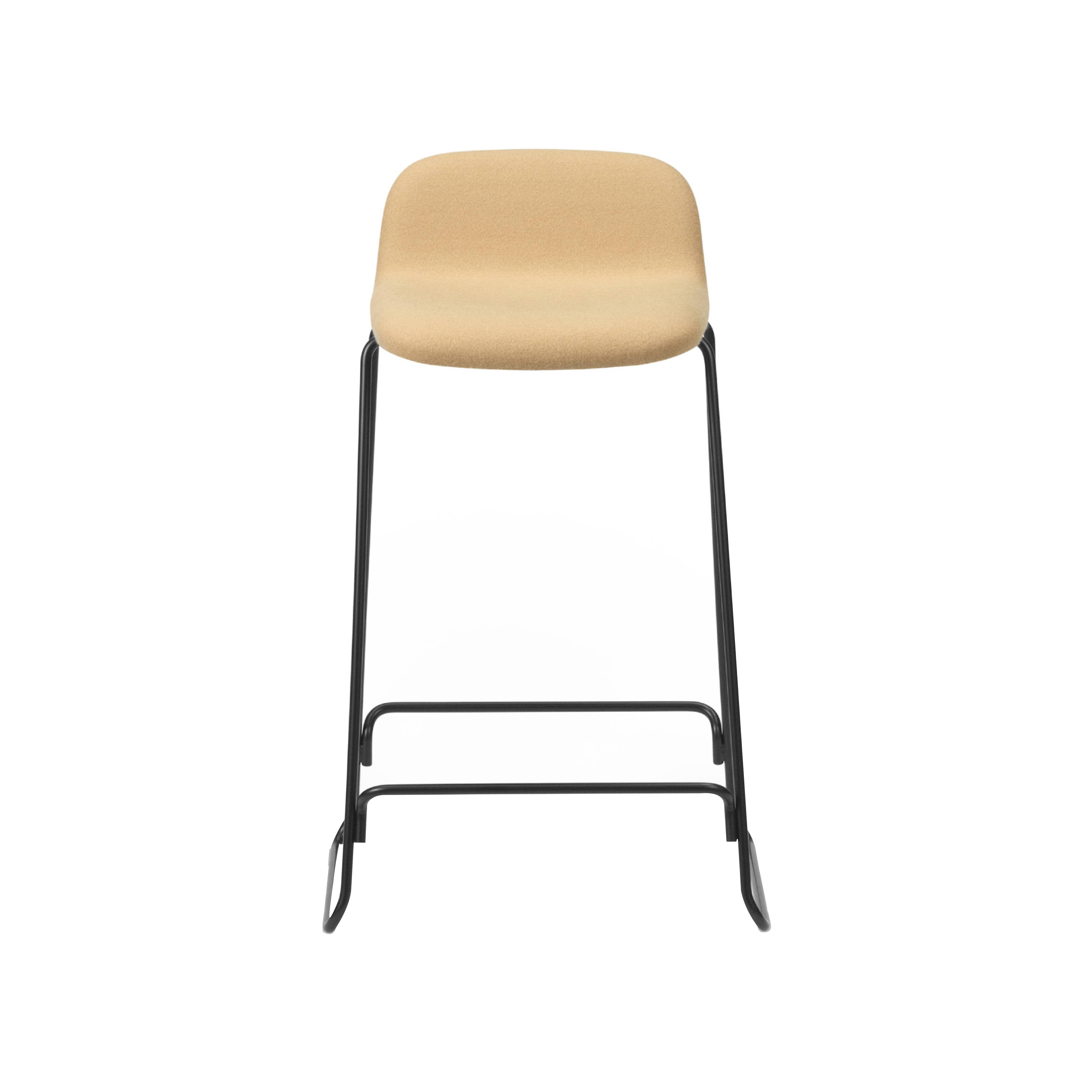 Just Bar + Counter Stool with Back: Full Upholstered + Counter + Black Steel