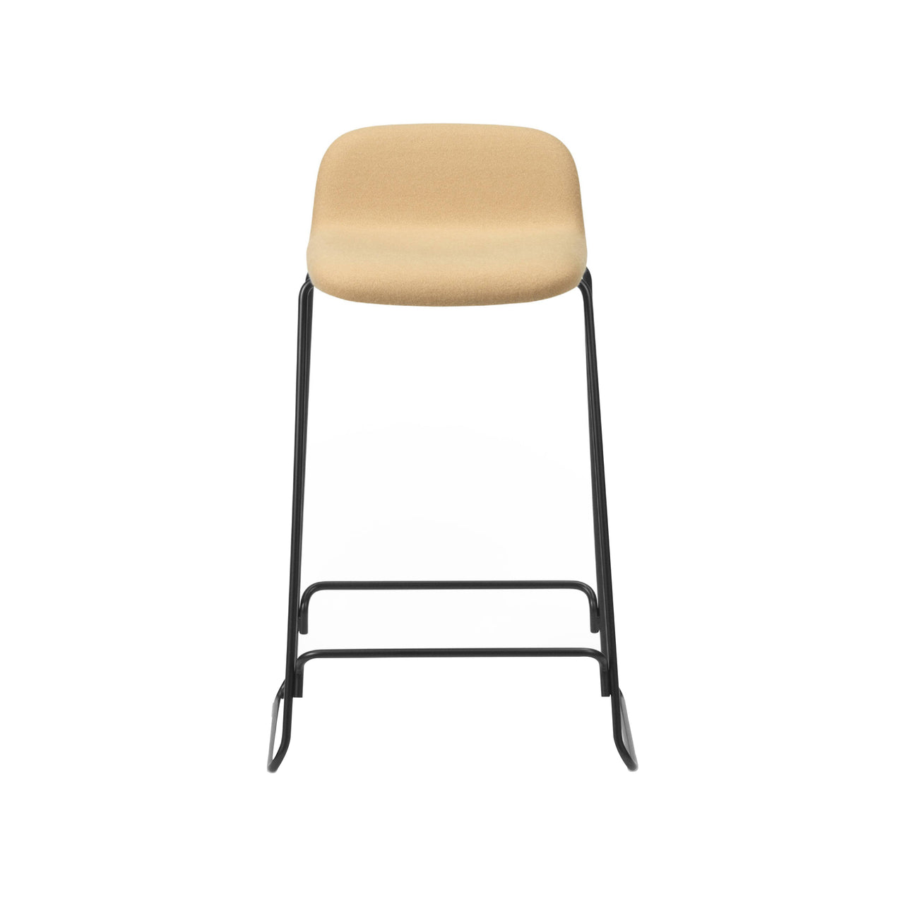 Just Bar + Counter Stool with Back: Full Upholstered + Counter + Black Steel