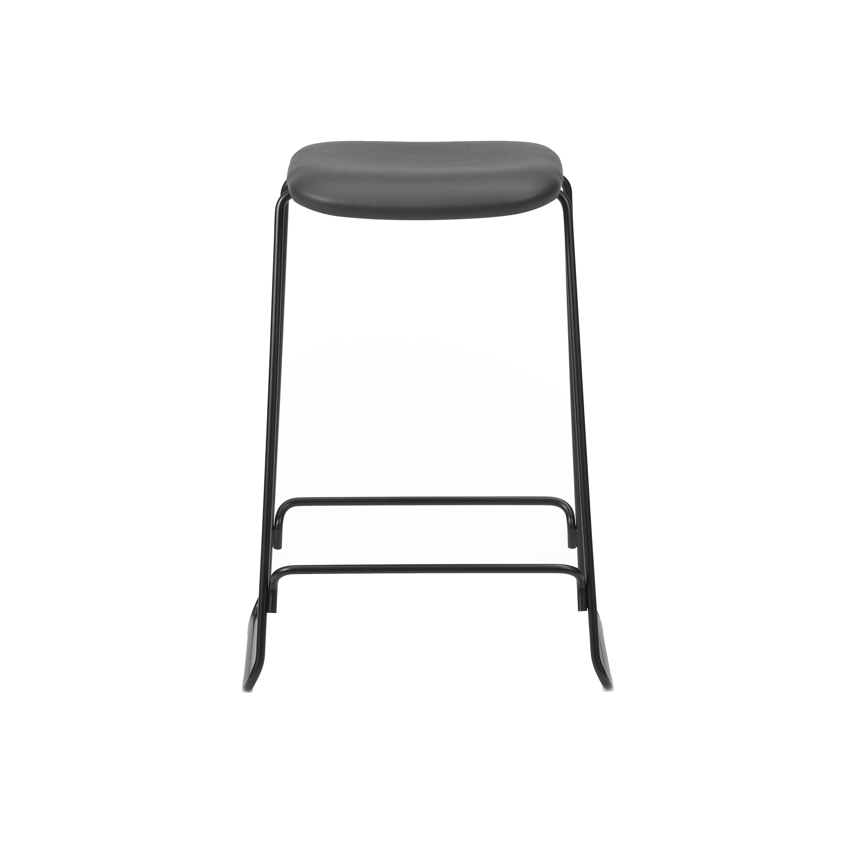 Just Bar + Counter Stool: Full Upholstered + Counter + Black Steel