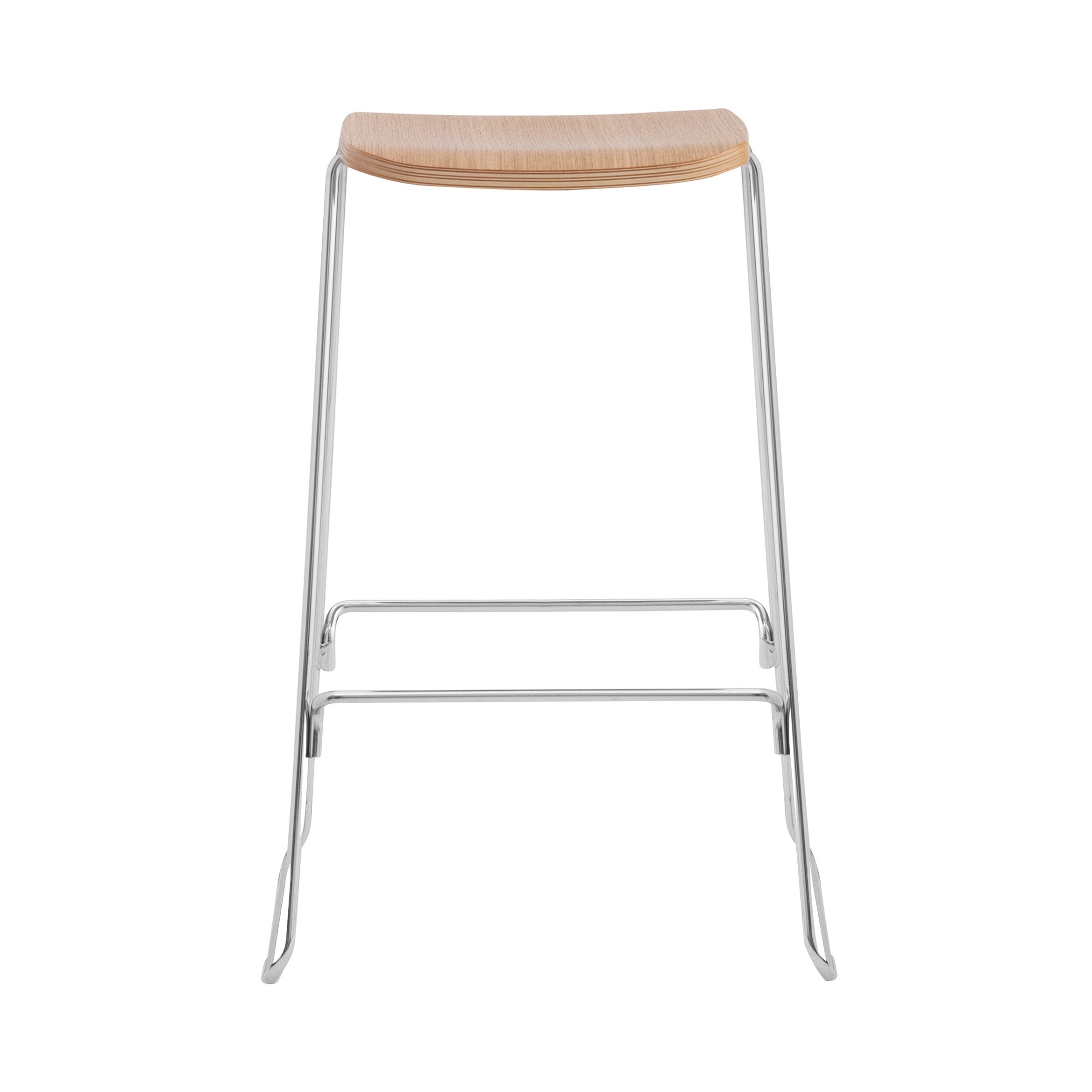 Just Bar + Counter Stool: Bar + Oak + Chrome