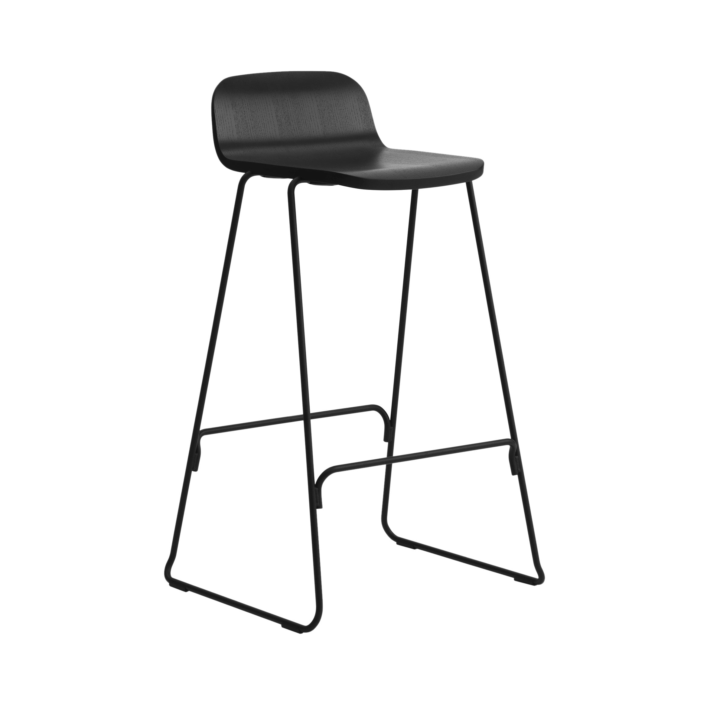 Just Bar + Counter Stool with Back: Bar + Black + Black