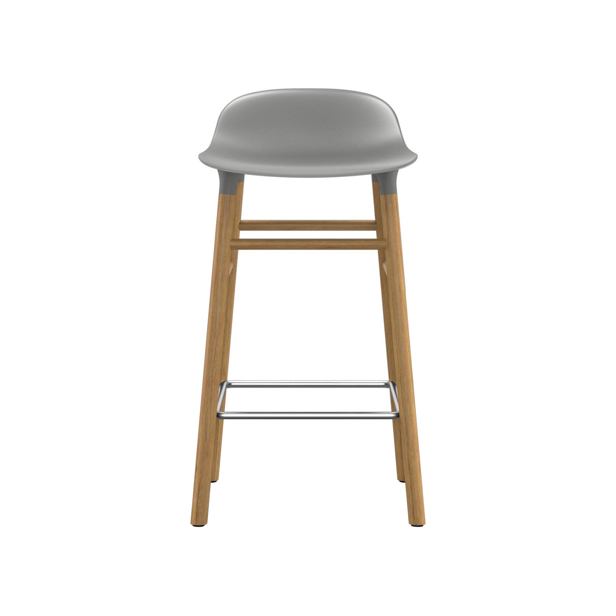 Form Bar + Counter Stool: Oak Legs + Counter + Grey