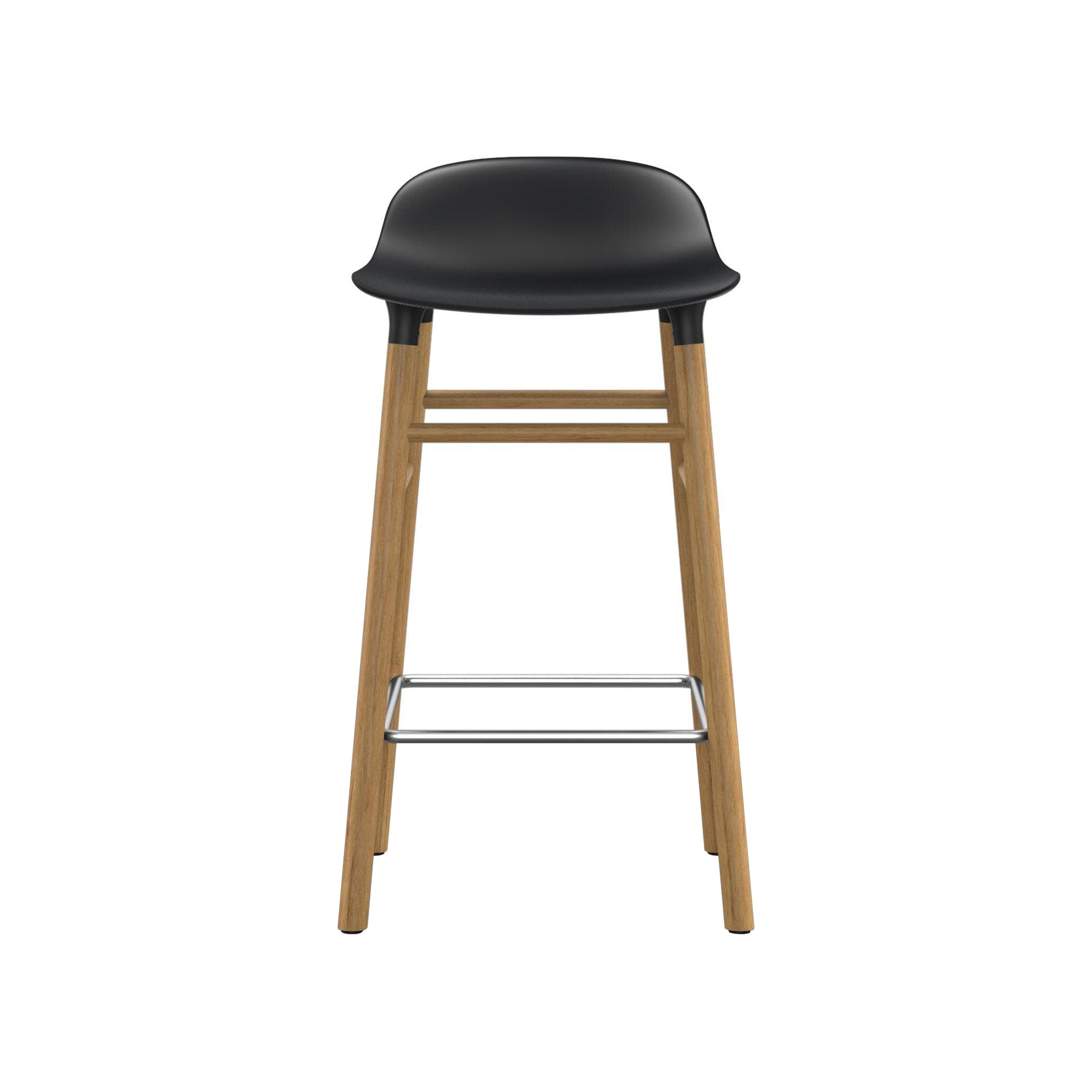 Form Bar + Counter Stool: Oak Legs + Counter + Black