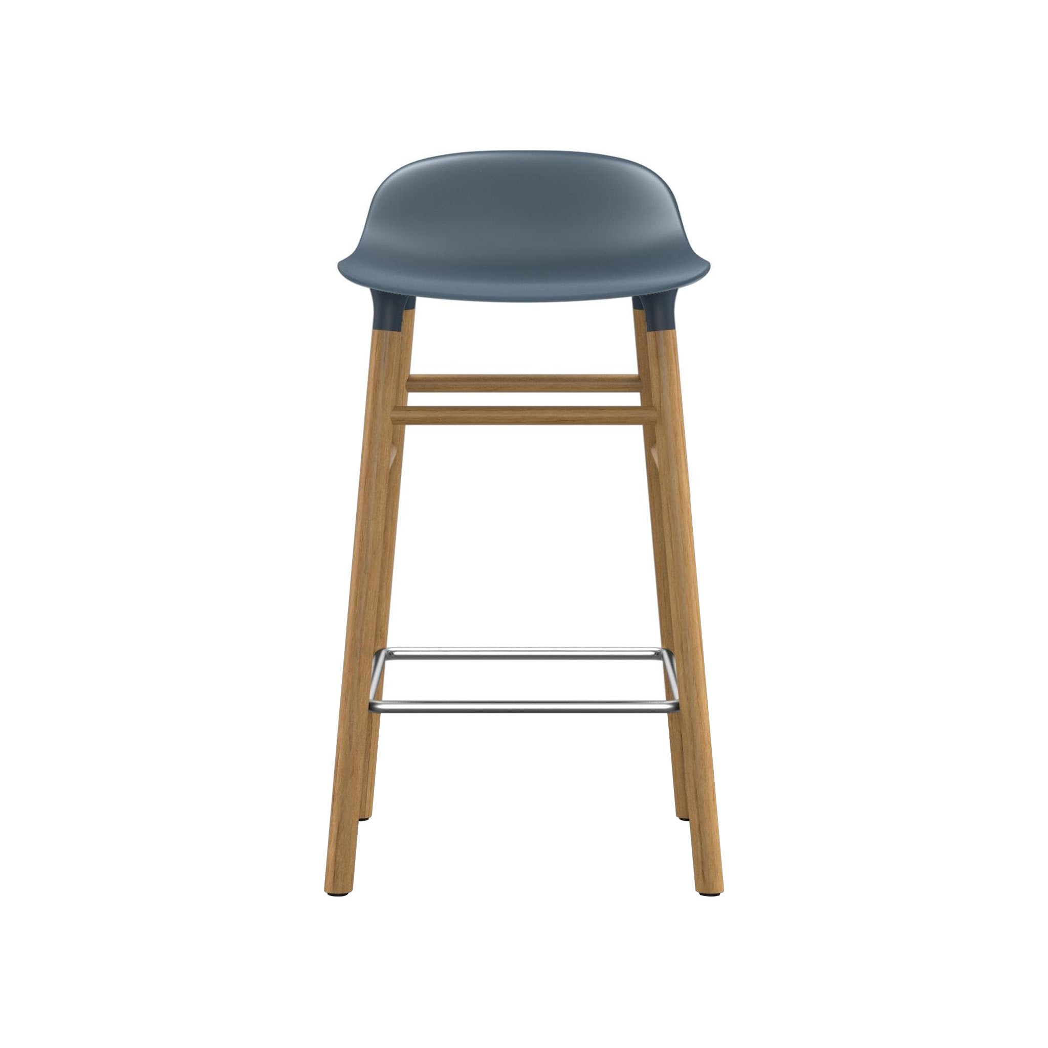 Form Bar + Counter Stool: Oak Legs + Counter + Blue