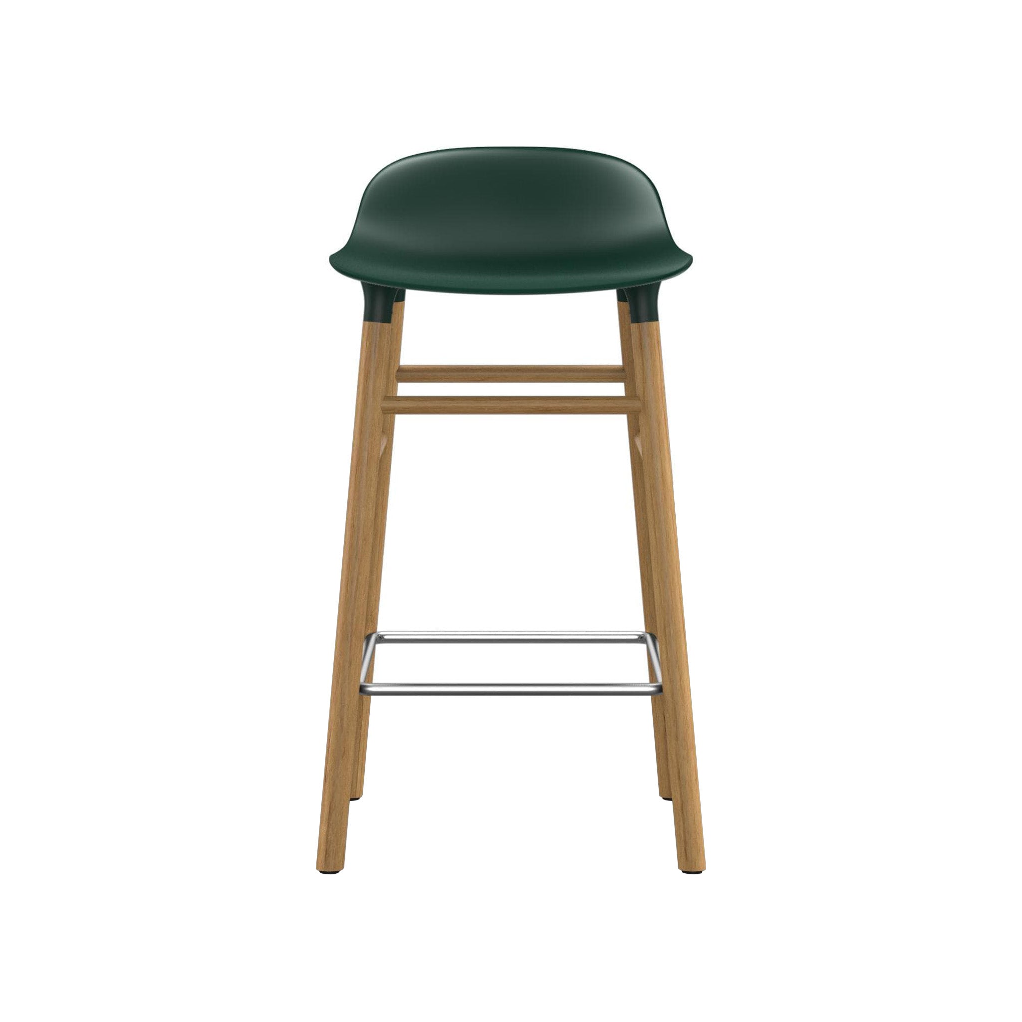 Form Bar + Counter Stool: Oak Legs + Counter + Green