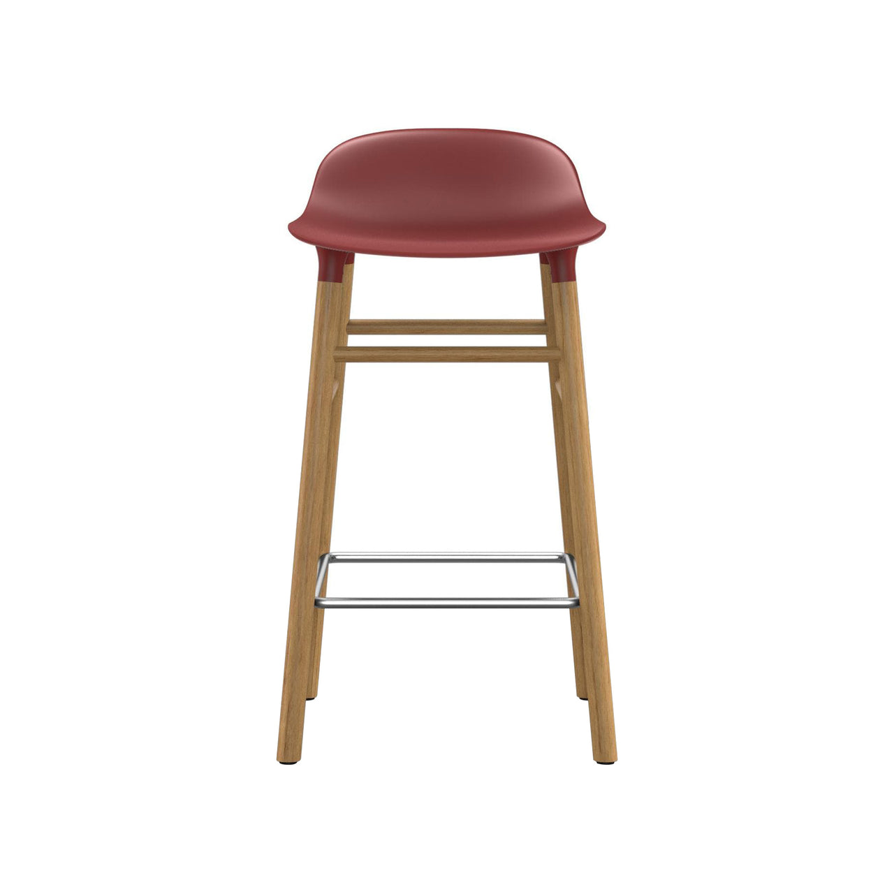 Form Bar + Counter Stool: Oak Legs + Counter + Red