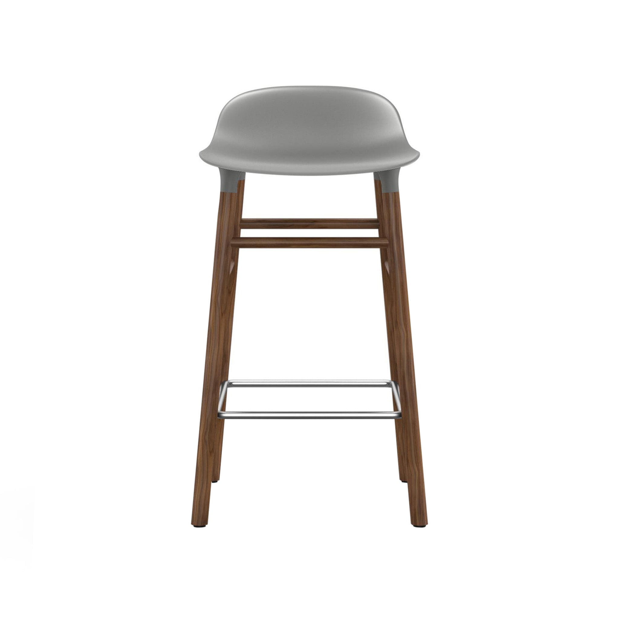 Form Bar + Counter Stool: Walnut Legs + Counter + Grey