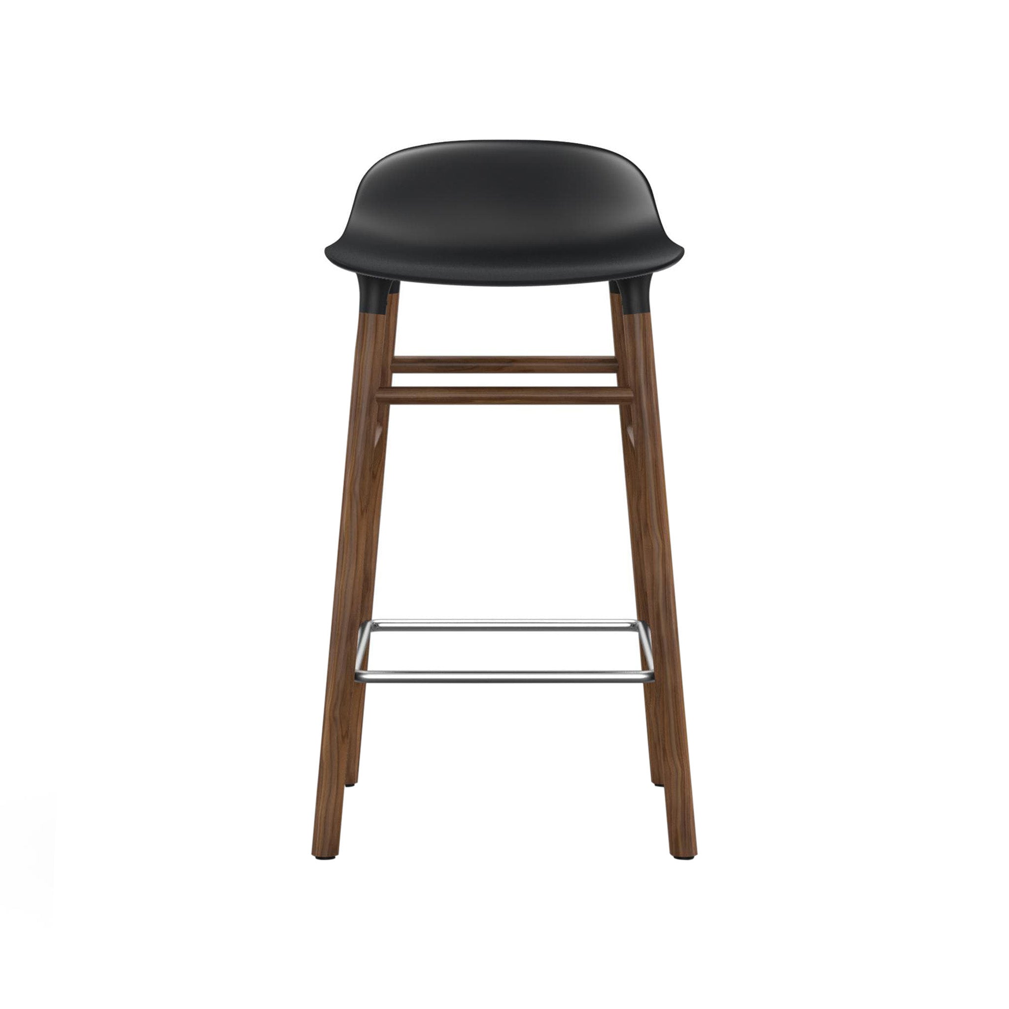 Form Bar + Counter Stool: Walnut Legs + Counter + Black