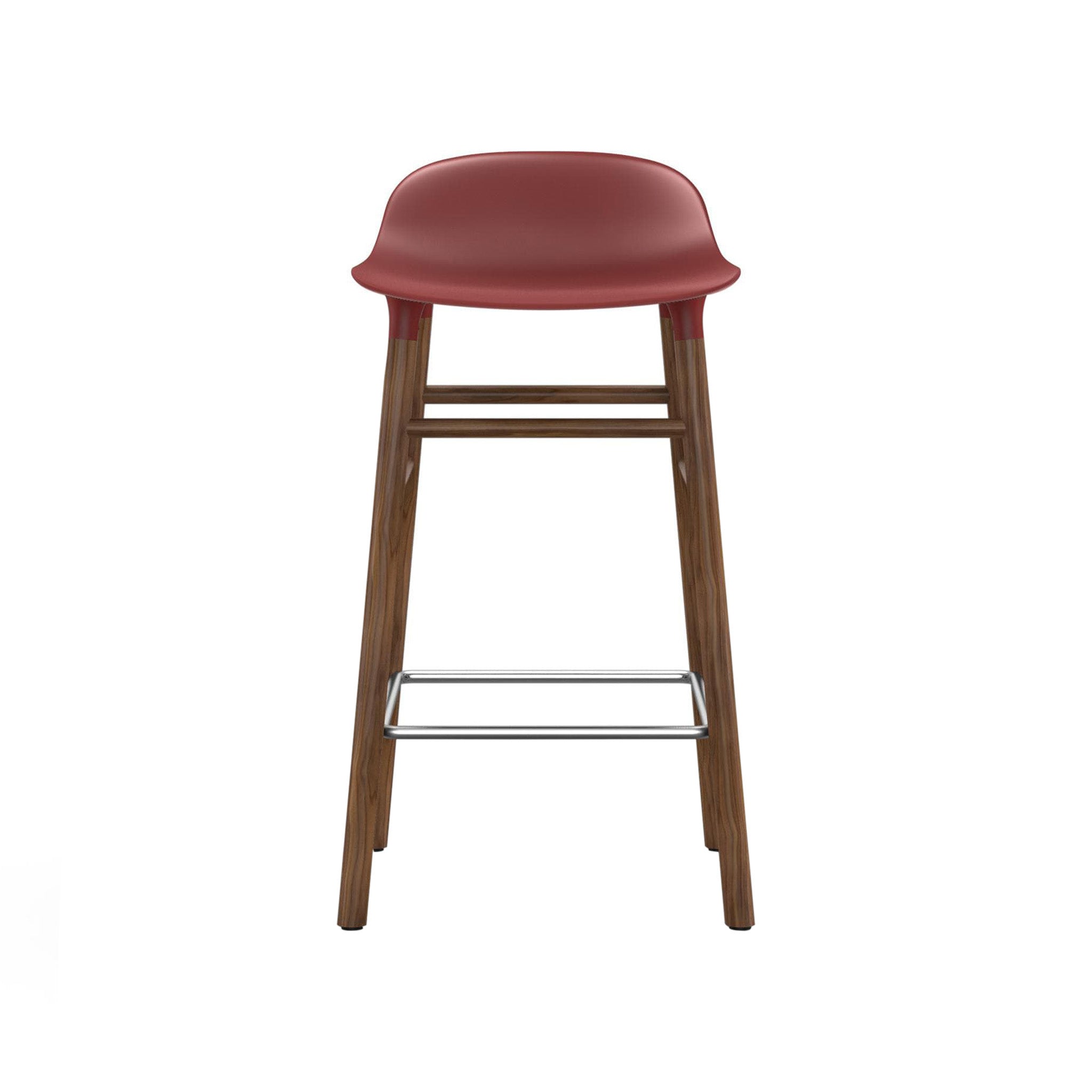 Form Bar + Counter Stool: Walnut Legs + Counter + Red