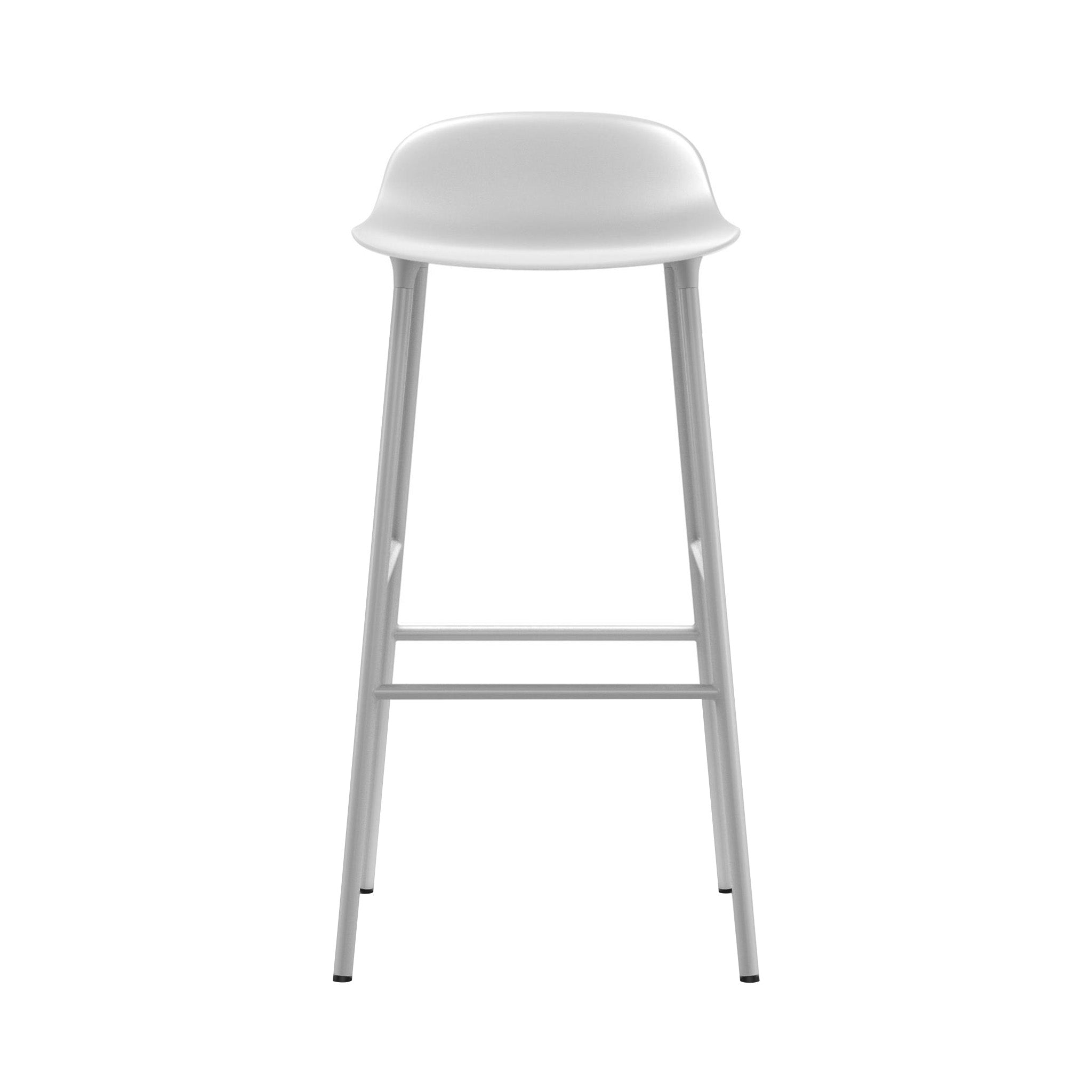 Form Bar + Counter Stool: Steel + Bar + White