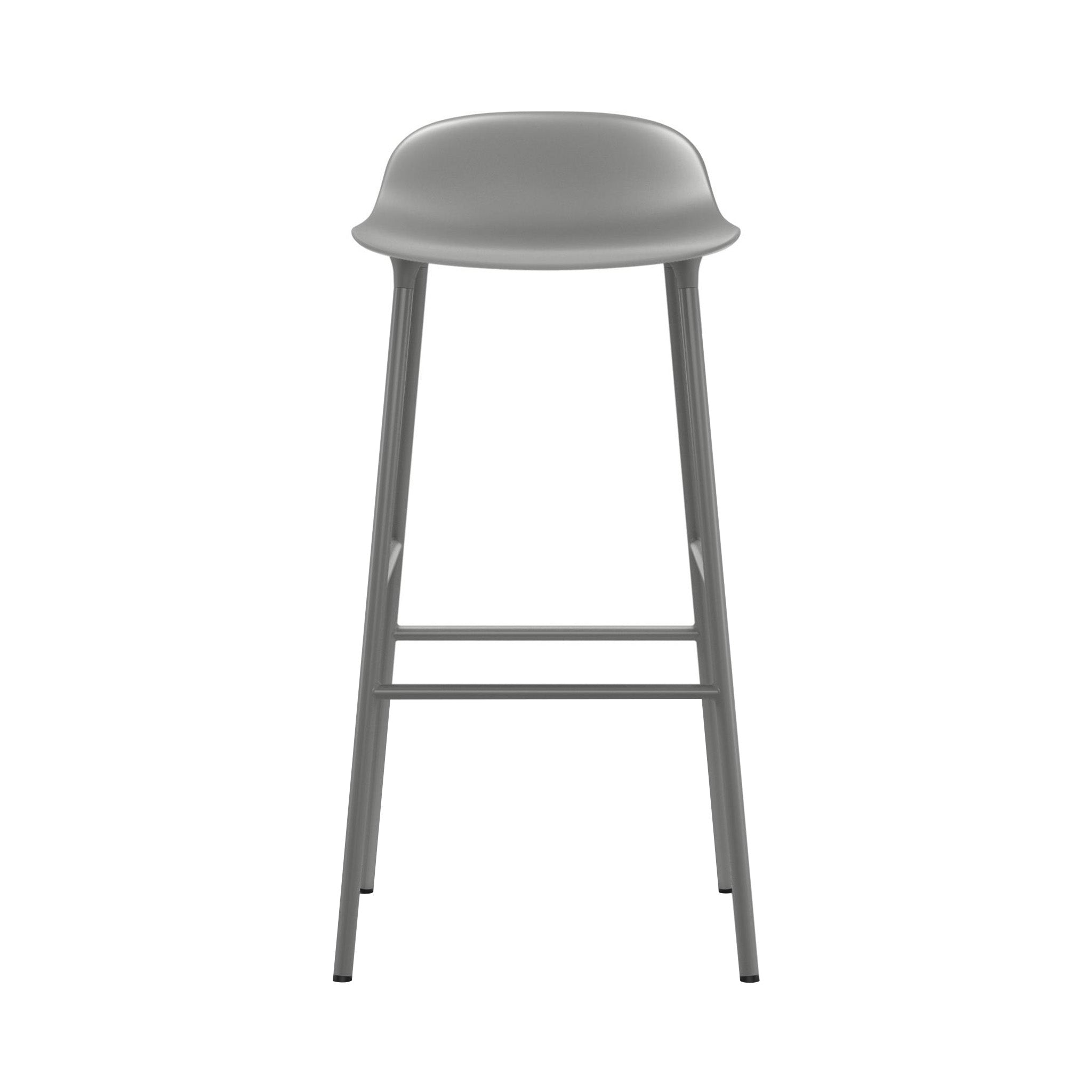 Form Bar + Counter Stool: Steel + Bar + Grey