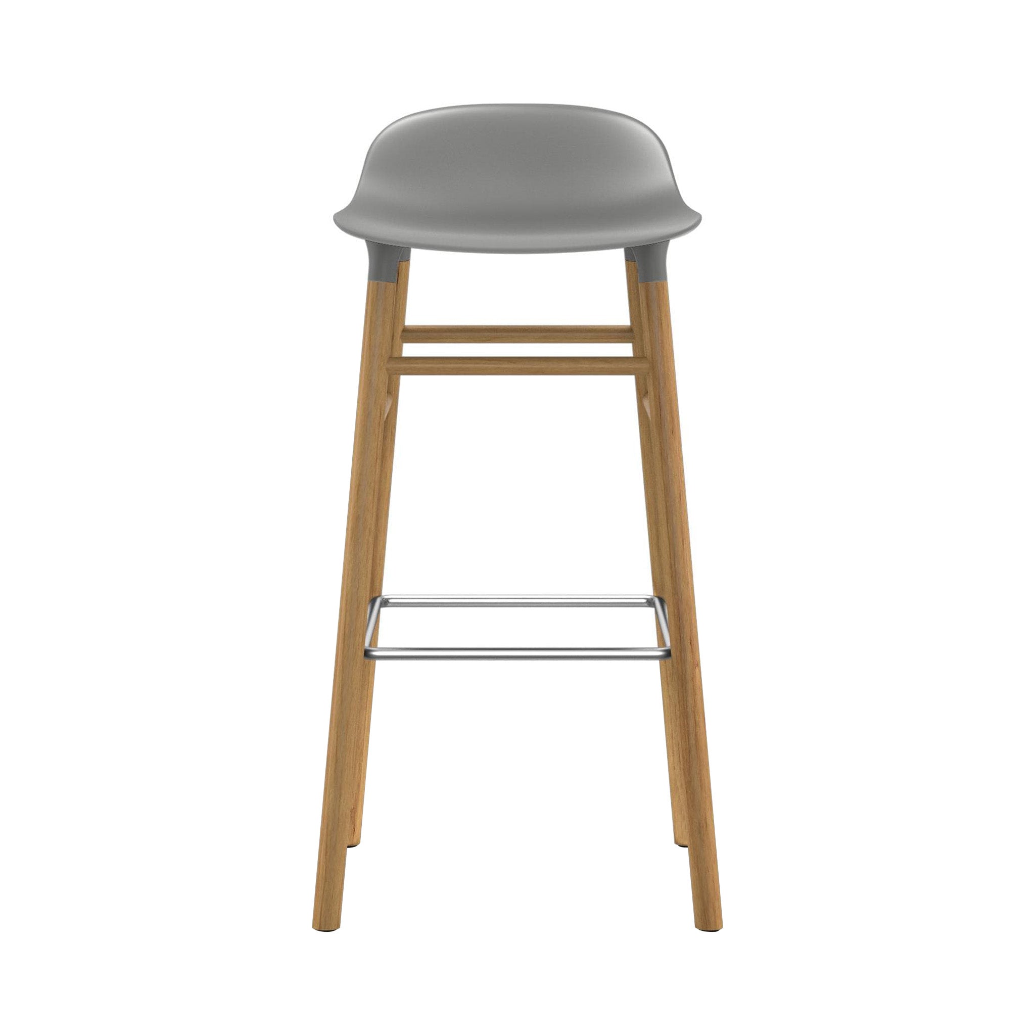 Form Bar + Counter Stool: Oak Legs + Bar + Grey