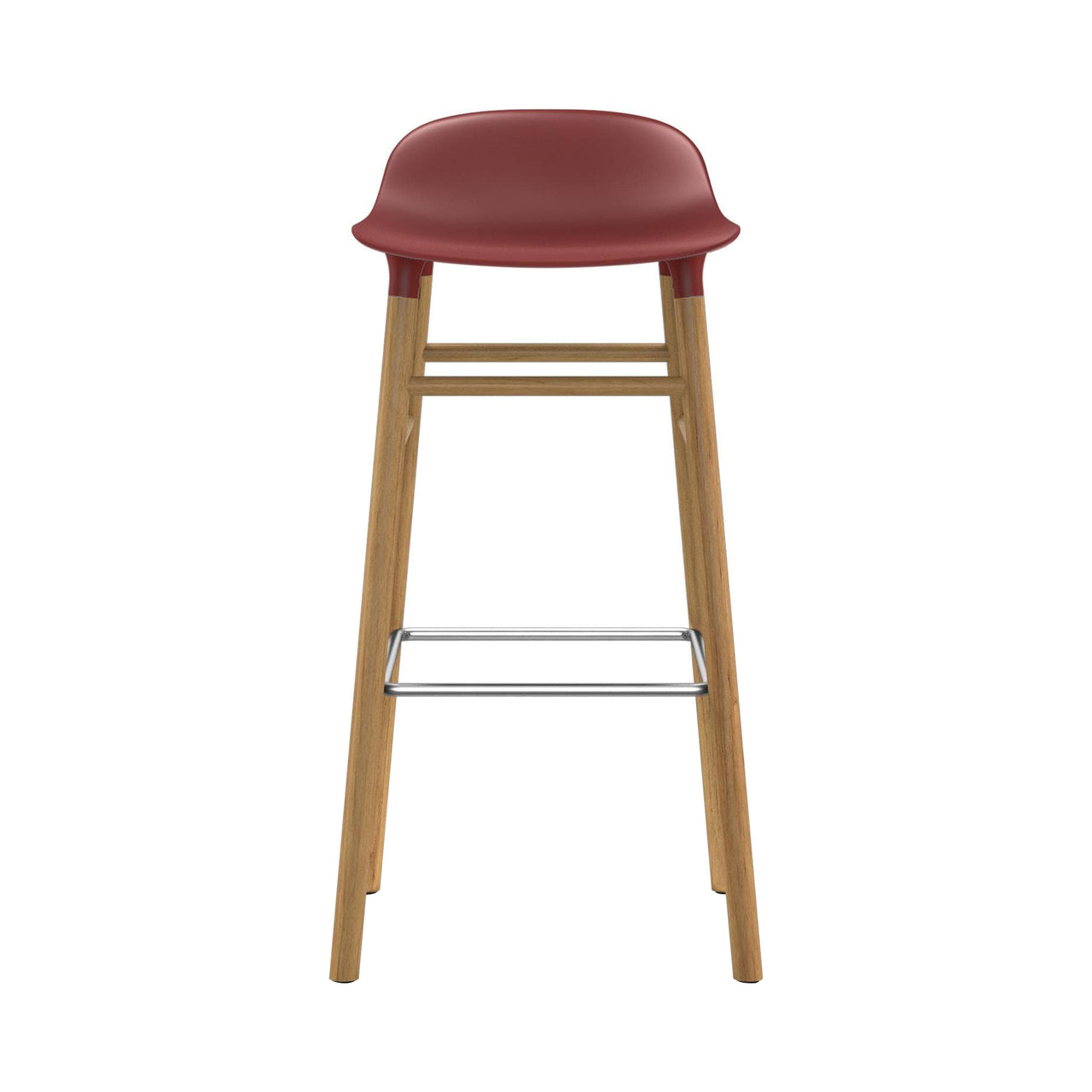 Form Bar + Counter Stool: Oak Legs + Bar + Red